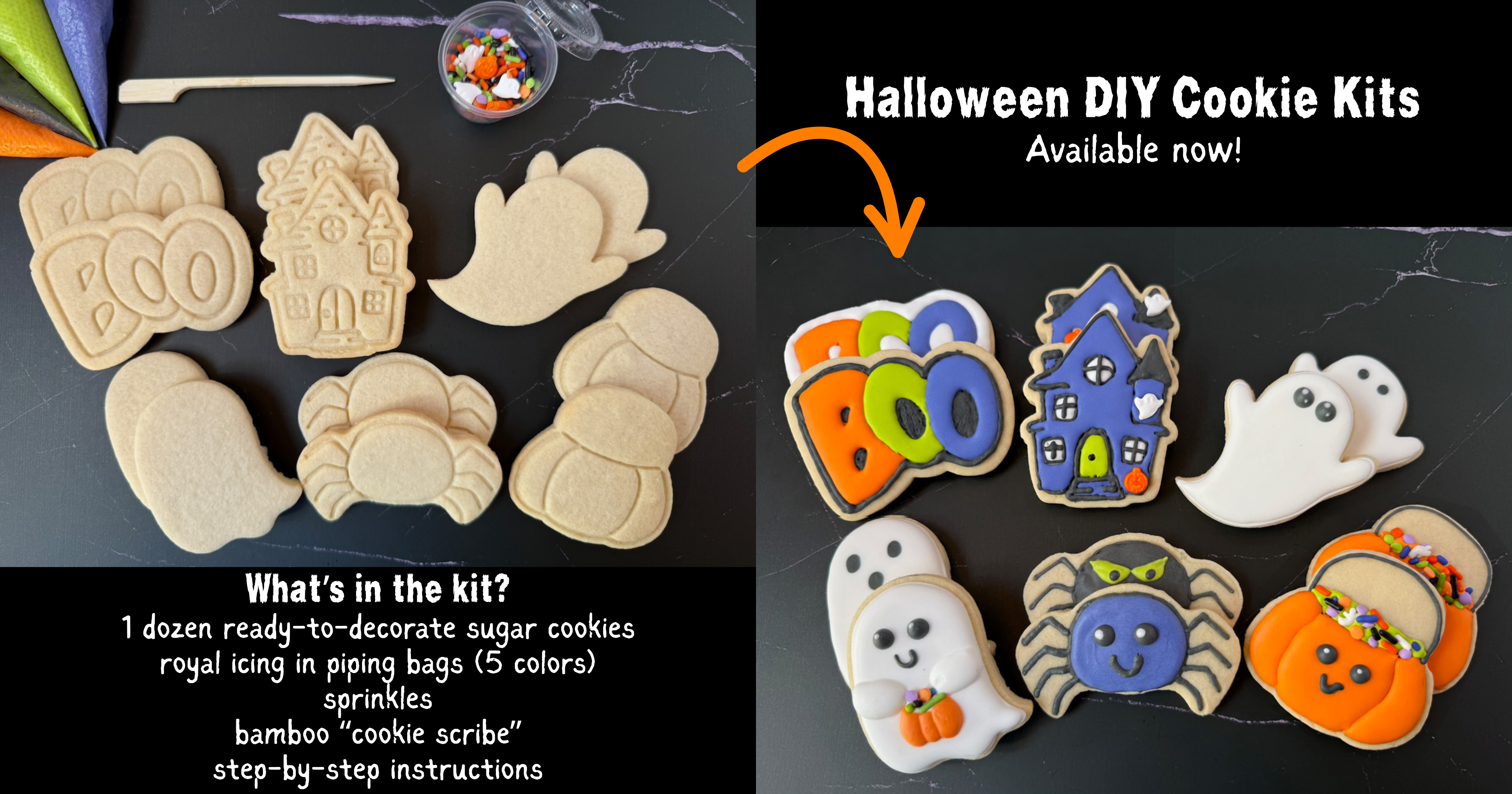 Halloween DIY cookie kits available now!